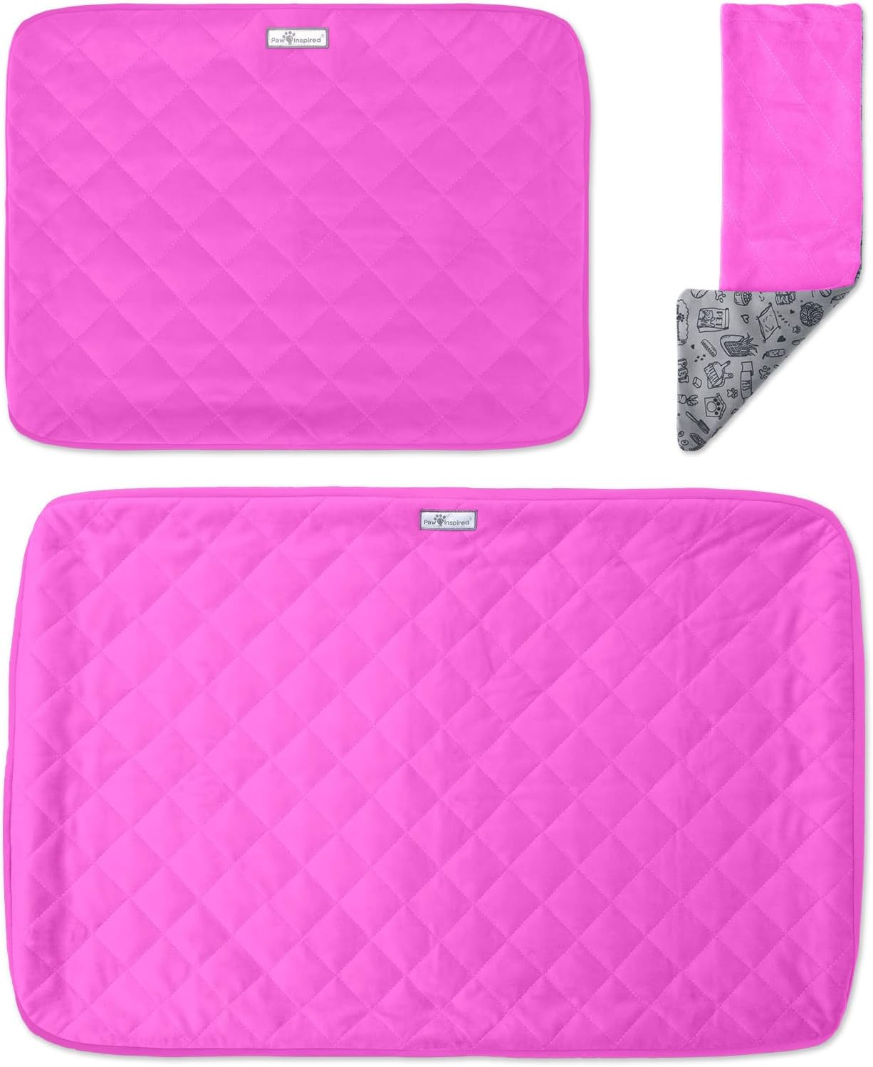 Paw Inspired Fitted Fleece Cage Liner Set for Ferret Nation, Critter Nation Single Unit (Bottom Pan Liner, Ramp Cover, Shelf Liner) for Ferrets, Rats, Chinchillas, Hedgehogs, Small Animals (Pink)