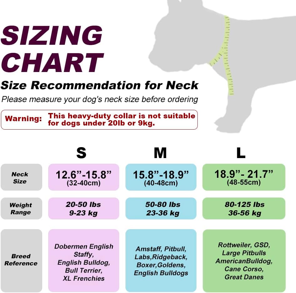 TSPRO Tactical Dog Collar 1.5 Inch Wide Thick Dog Collars with Heavy Duty Metal Buckle, Durable, Strong, Adjustable for Medium to Large Dogs (Christmas Green M)