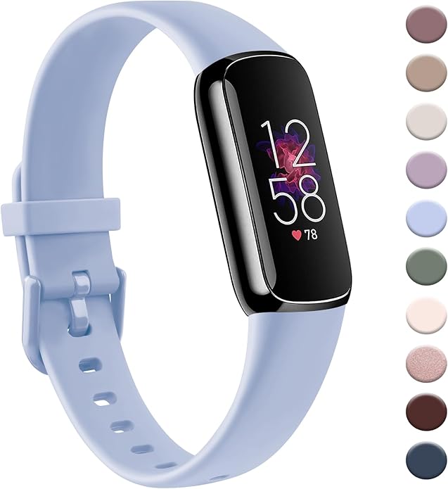 AK Sport Band Compatible with Fitbit Luxe Bands for Women Men, Soft Silicone Replacement Sport Straps Wristbands for Fitbit Luxe Fitness and Wellness Tracker