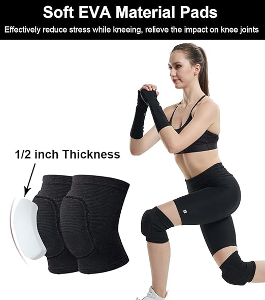 Knee Pads for Women Men, Dance Knee Pads Wrestling Knee Pads Basketball Knee Pads Volleyball Knee Pads for Women, Knee Protector Soft Knee Pads for Work (Pink, Medium)