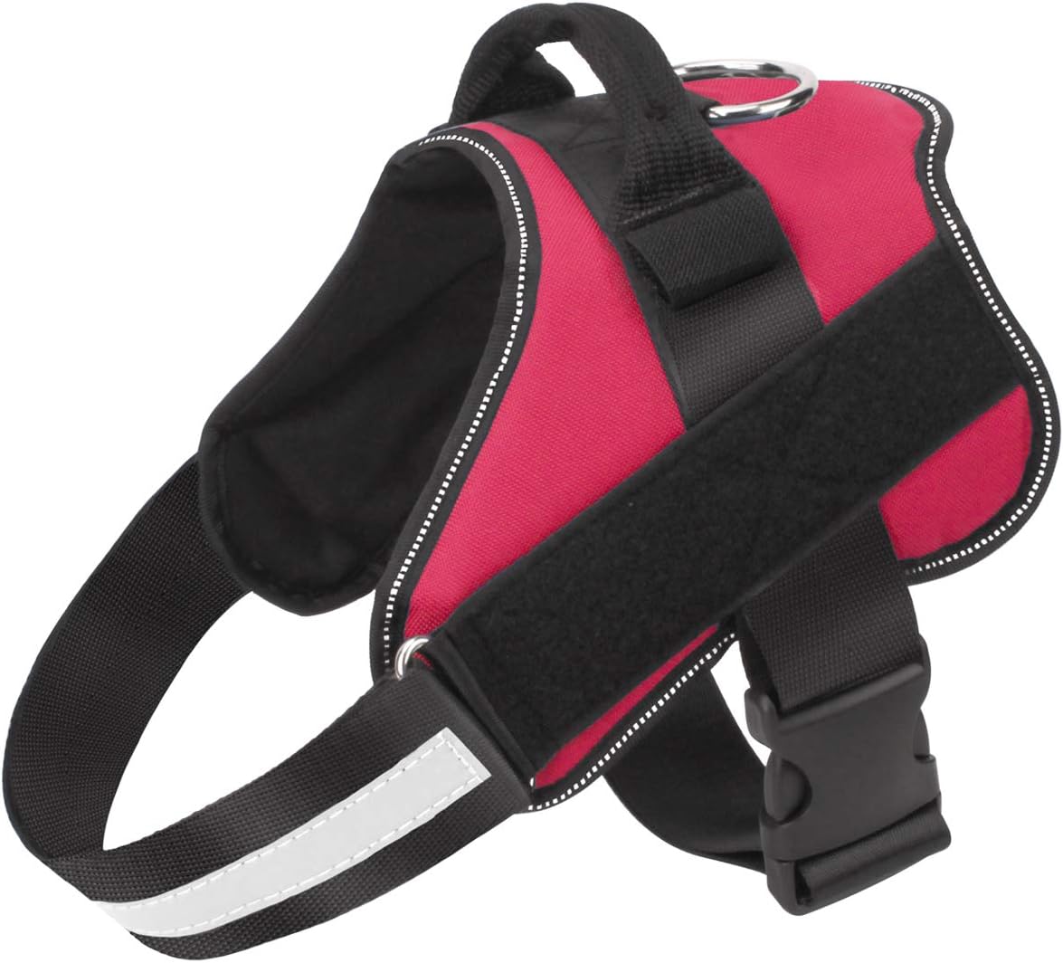 Bolux Dog Harness, No-Pull Reflective Dog Vest, Breathable Adjustable Pet Harness with Handle for Outdoor Walking - No More Pulling, Tugging or Choking (Red, XS)