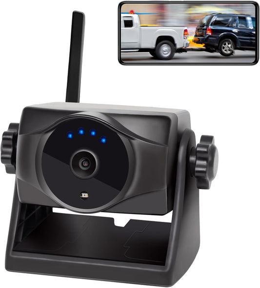 1080P Magnetic Wireless Backup Camera, 90 Days Standby Rechargeable Battery, Waterproof Rear/Front View Camera for Hitching Boat Trailer Horse Pickup RV Car for iPhone iPad Android