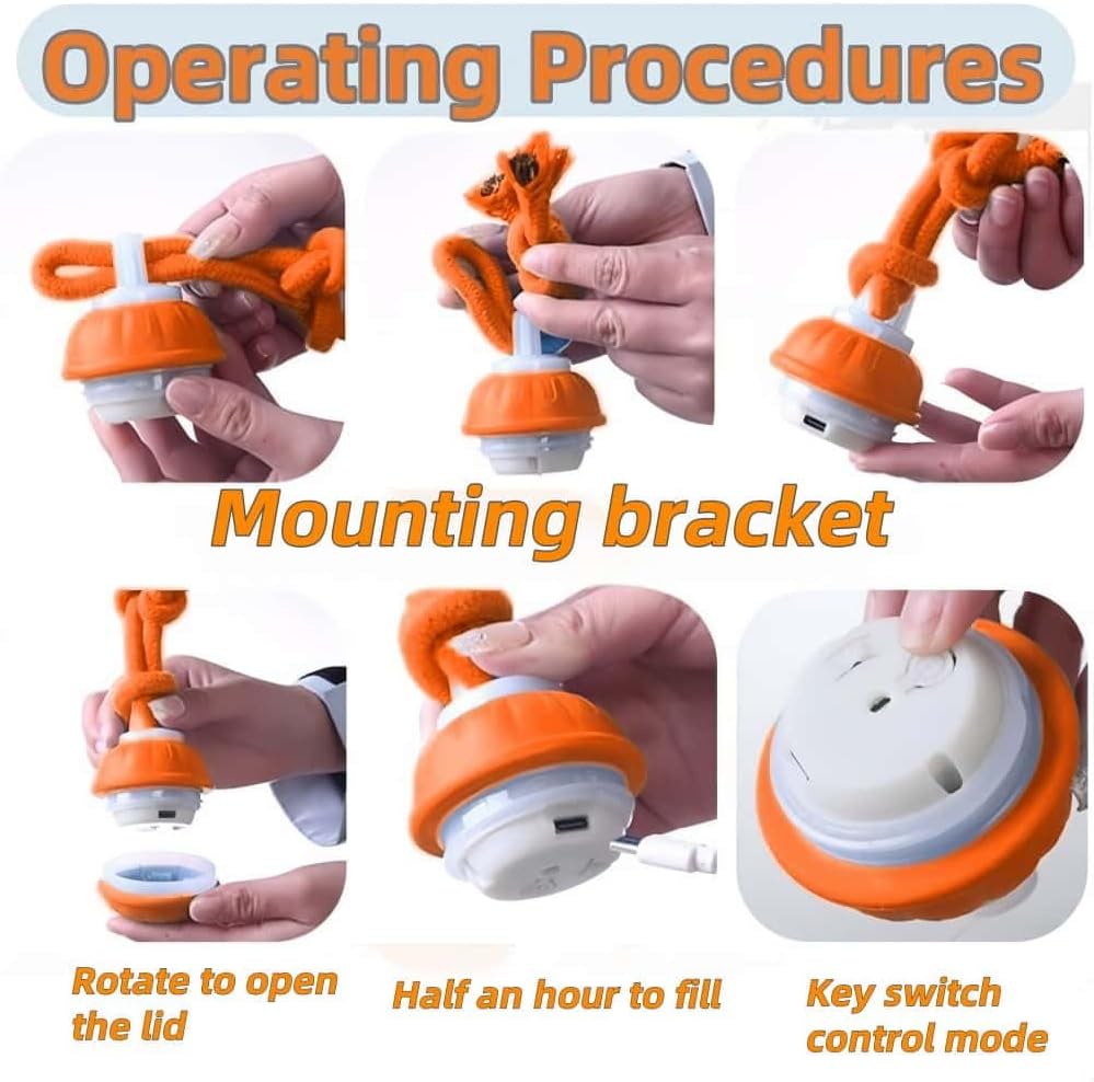 Interactive Dog Toys, Squeaky Dog Toys, Active Rolling Ball for Puppy and Medium Dogs, Squeaky, USB Rechargeable (Blue)