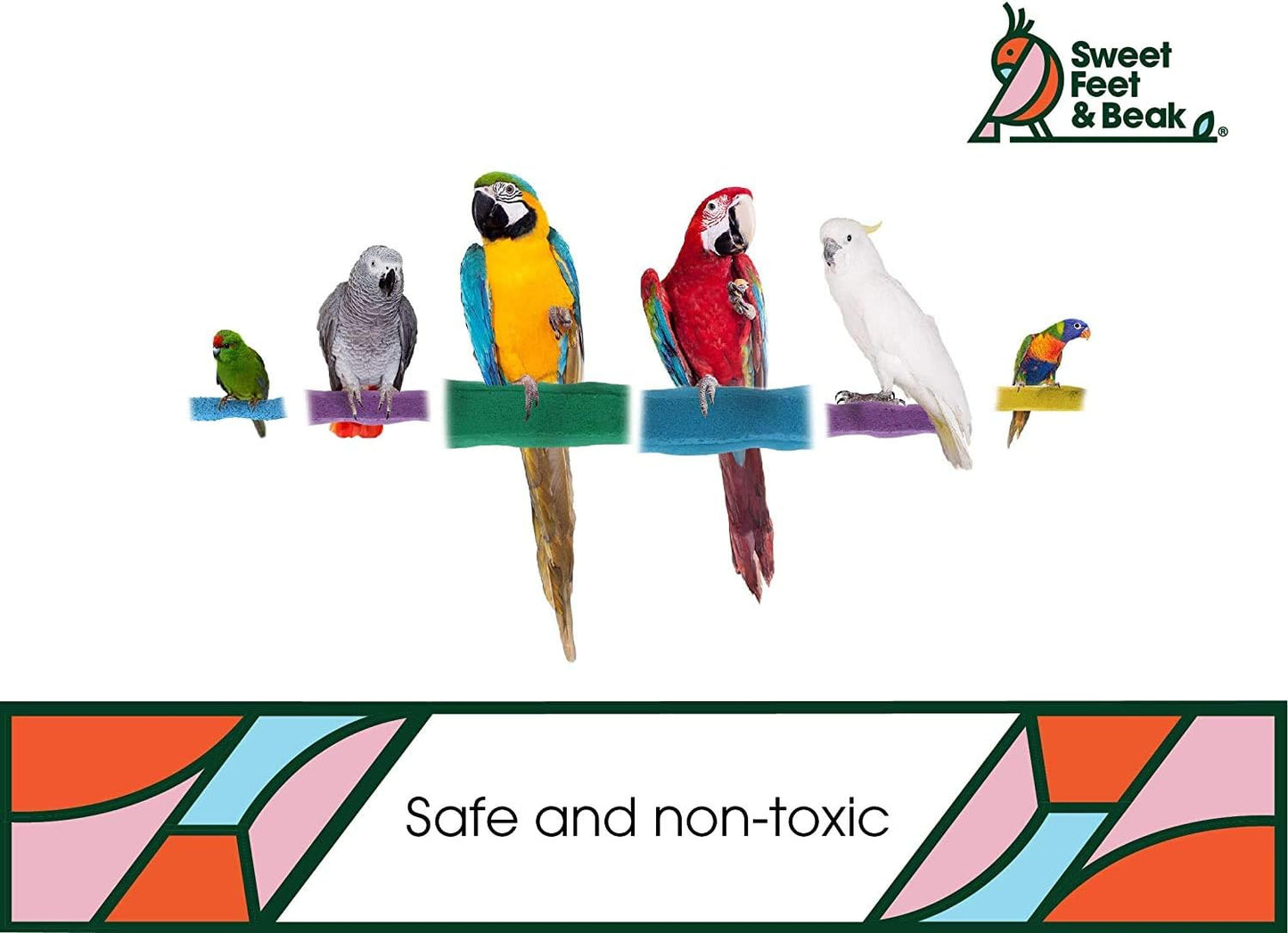 Comfort Grip Safety Perch for Bird Cages - Pedicure Perch for Birds to Keep Nails and Beaks in Top Condition - Safe Easy to Install Bird Cage Accessories - L 13"