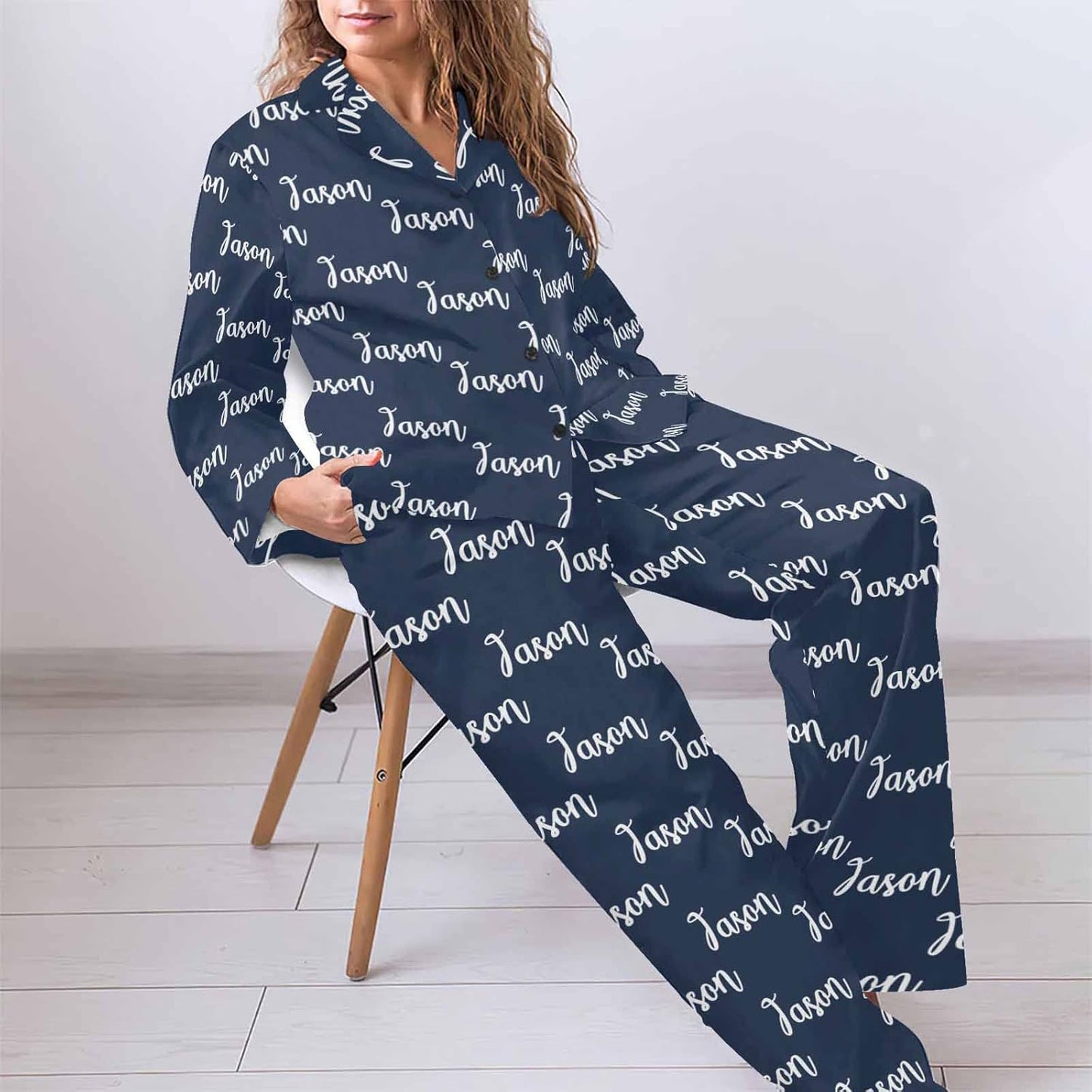 MyPupSocks Custom Face Pajamas for Women Set, Personalized Photo Long Sleepwear XS-XXL