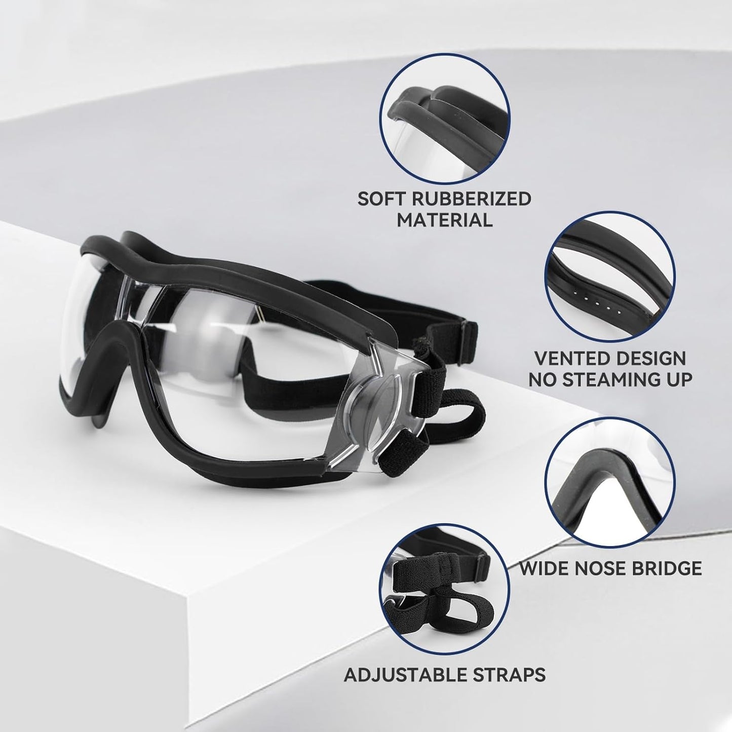 Dog Goggles Anti-UV Windproof Dog Sunglasses Eye Protection for Medium Large Dogs with Adjustable Straps/Clear Lense