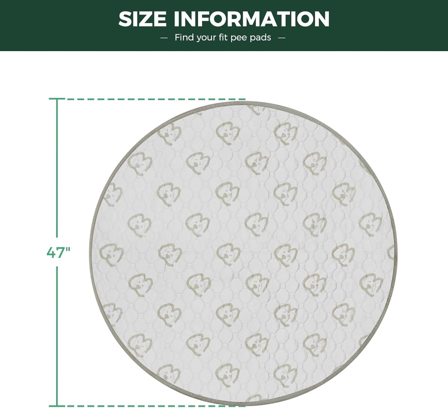 FXW Washable Pee Pads for Dogs, Puppy Pads with Super Absorbent, Specifically Designed for Whelping Box, 47" Round, Khaki, 2 Packs