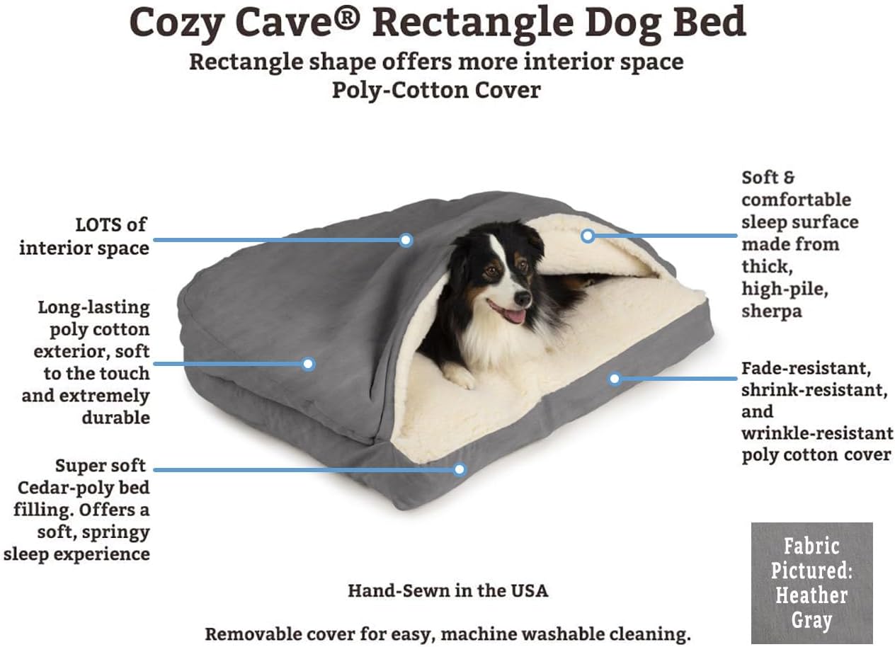 Snoozer Pet Products Rectangle Cozy Cave Dog Bed, Medium, Red