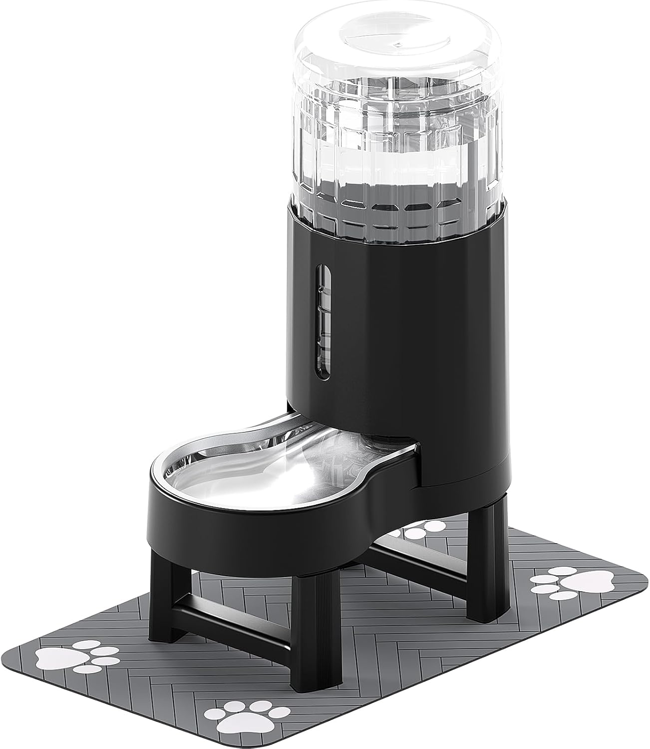 CZPET Elevated Dog Water Bowl Dispenser with Mat for Large Dogs,Tall Raised Pet Waterer Stand,Relieve Neck Pressure,Large Capacity and Drinking Area Noise-Free for Pets (7L+Stand+Mat)