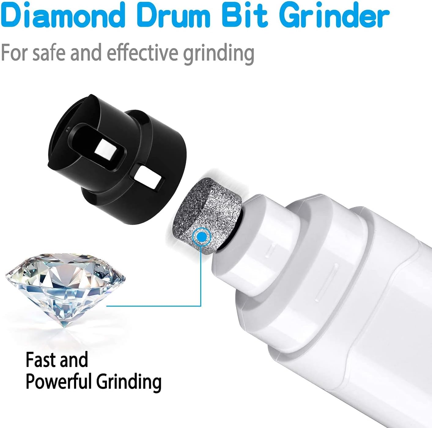 Casfuy Dog Nail Grinder Upgraded - Professional 2-Speed Electric Rechargeable Pet Nail Trimmer Painless Paws Grooming & Smoothing for Small Medium Large Dogs & Cats (White)