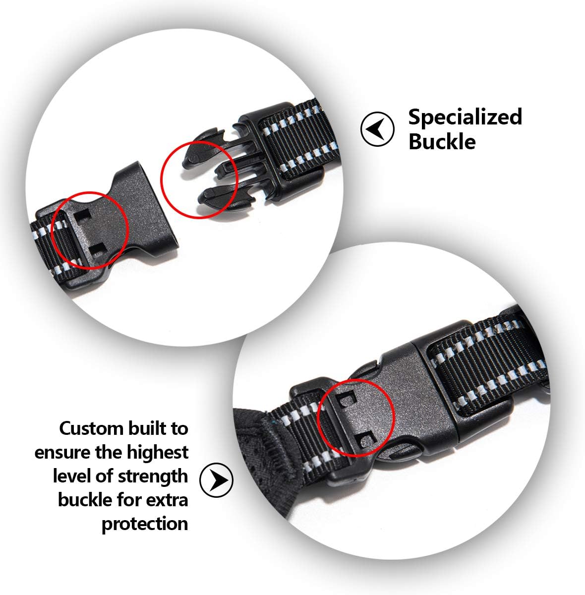 PHOEPET 2019 Reflective Dog Harness Large Breed Adjustable No Pull Vest with with Handle 2 Metal Rings 3 Buckles [Easy to Put on & Take Off](XL,Orange)