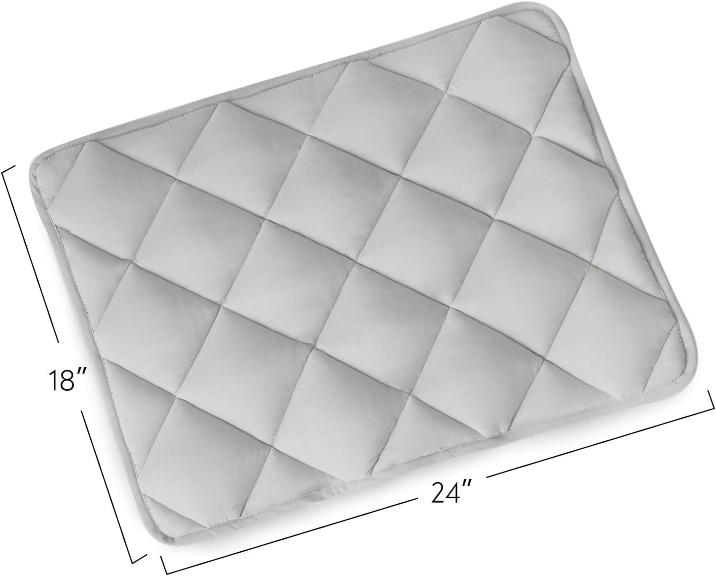 Magik & Kover Dog Crate Pad 2 Pack, Soft Dog Crate Mat with Anti-Slip Bottom, Machine Washable Kennel Pad, Fits 24 Inch, Grey