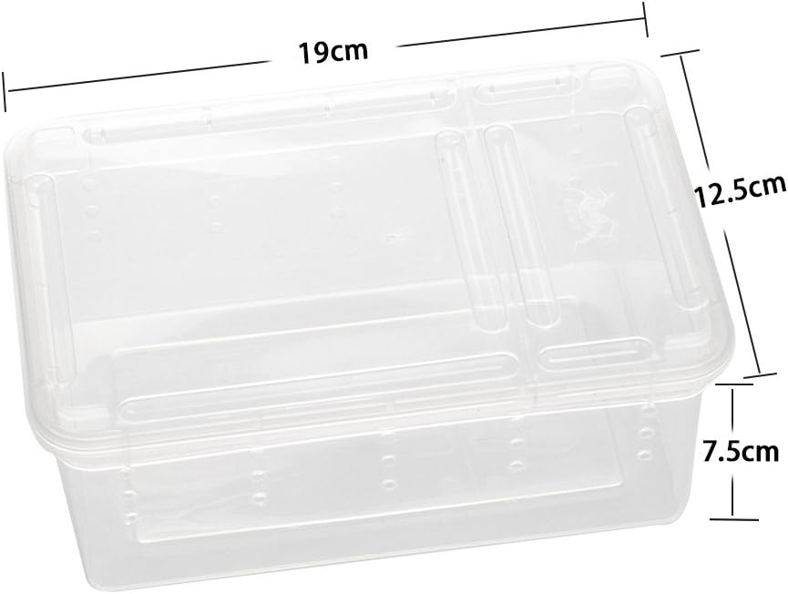 OMEM Portable Reptile Terrarium Habitat for Mini Pet Houses Breathable Holes Stackable Container (2PCS-XS)