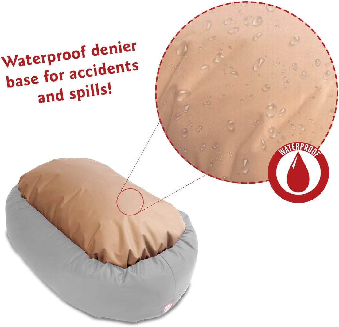 Majestic Pet 32 Inch Micro Velvet Calming Dog Bed Washable 32x23x7 (inch) – Cozy Soft Round Donut Dog Bed with Spine for Head Support - Pet Bed Medium – Fern