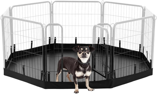 PJYuCien Dog Playpen Bottom Pad, Fits 24 Inch Width 8 Panels Regular Octagon Metal Exercise Pet Playpen, Black (Note:Playpen Not Included)
