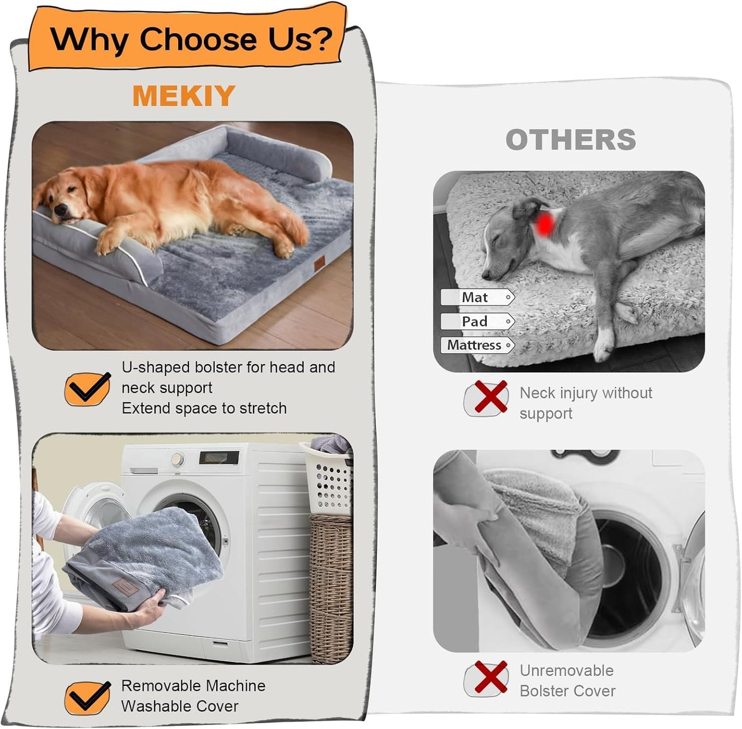 Small Dog Bed Orthopedic Washable Cat Bed Memory Foam Couch Sofa Comfy Pet Beds with Waterproof Removable Cover & Non-Slip Bottom