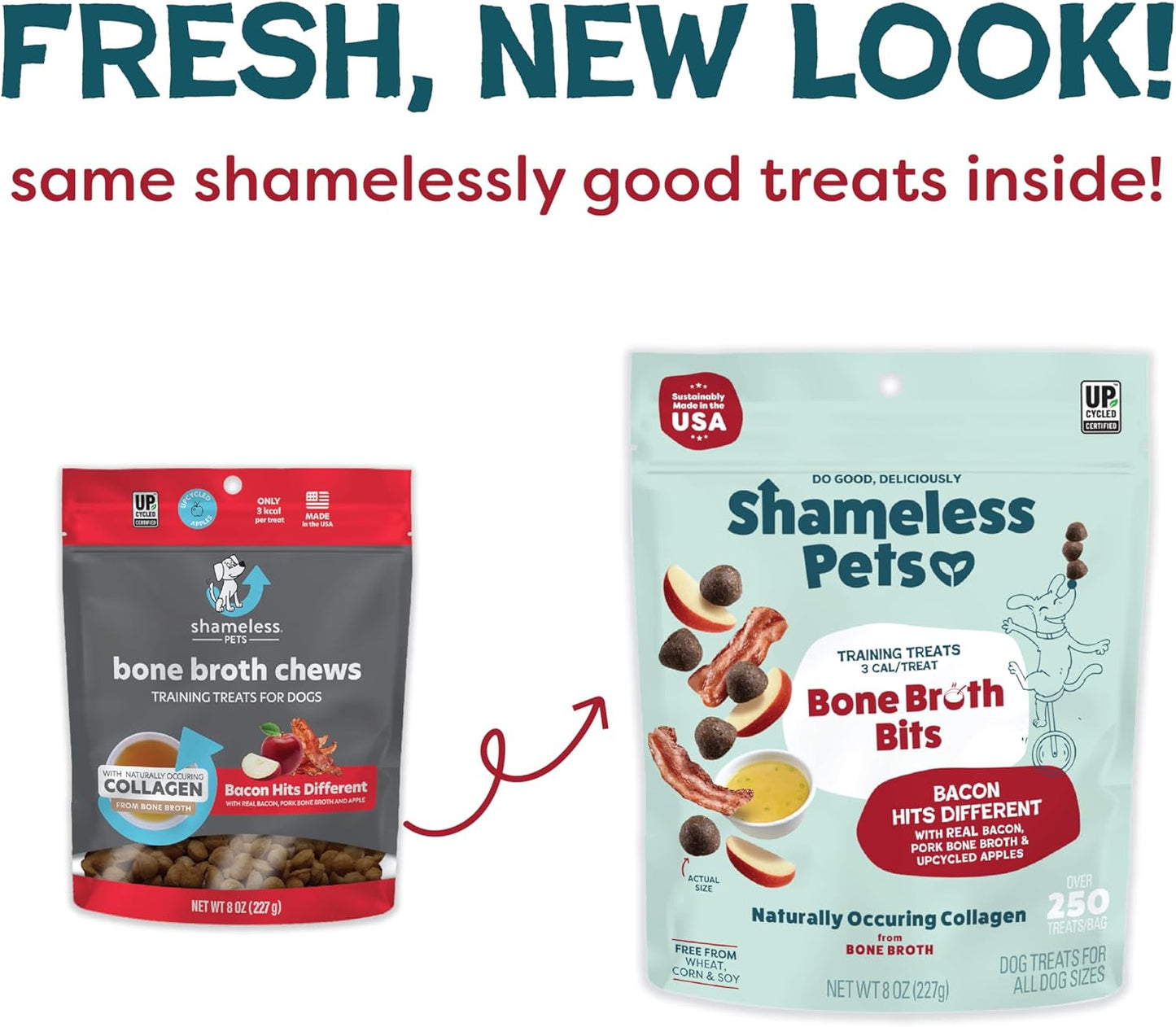 Shameless Pets Bone Broth Dog Training Treats – Soft, Natural Puppy & Dog Treats with Collagen – Healthy, Low-Calorie Training Chews for Small, Medium & Large Dogs - 8 oz (Pack of 1)