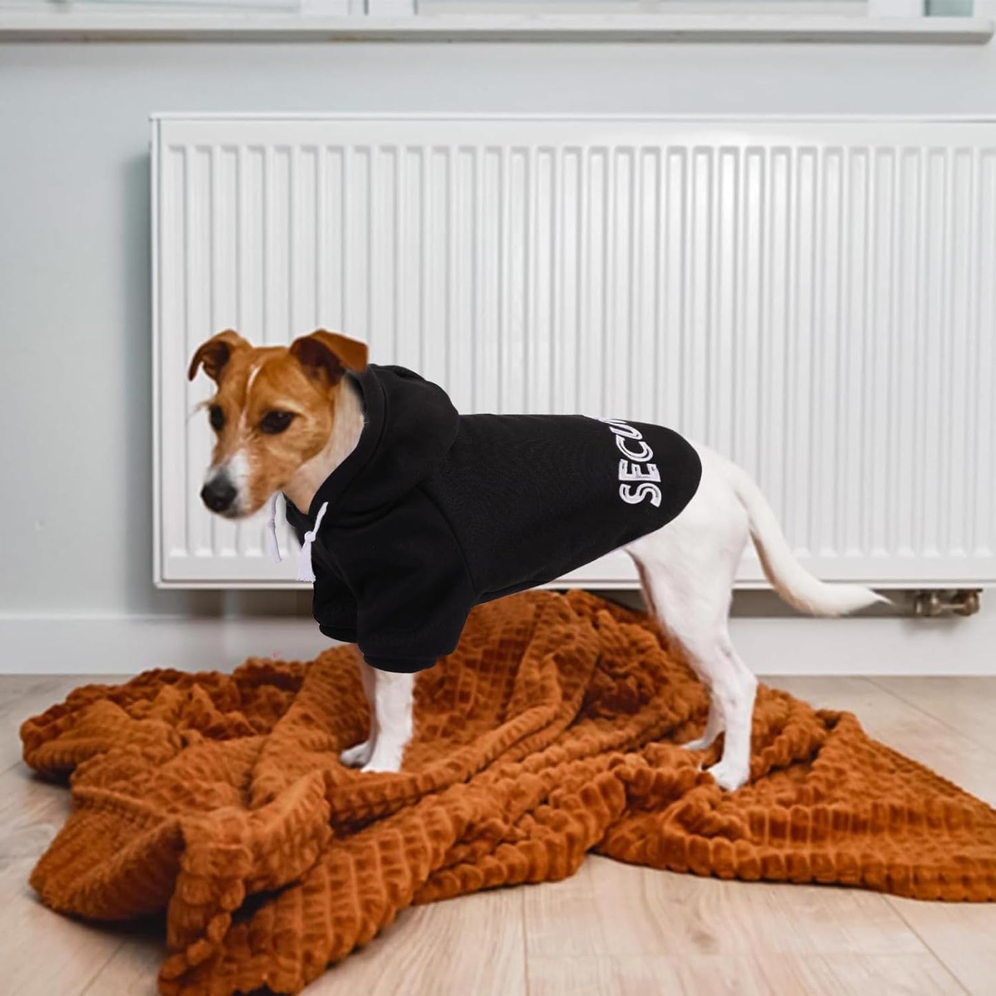 SAWMONG Dog Hoodie,Flannel Pet Hooded Sweater with Hat Puppy Pullover Sweater Shirt,Dog (Security Black,XL)