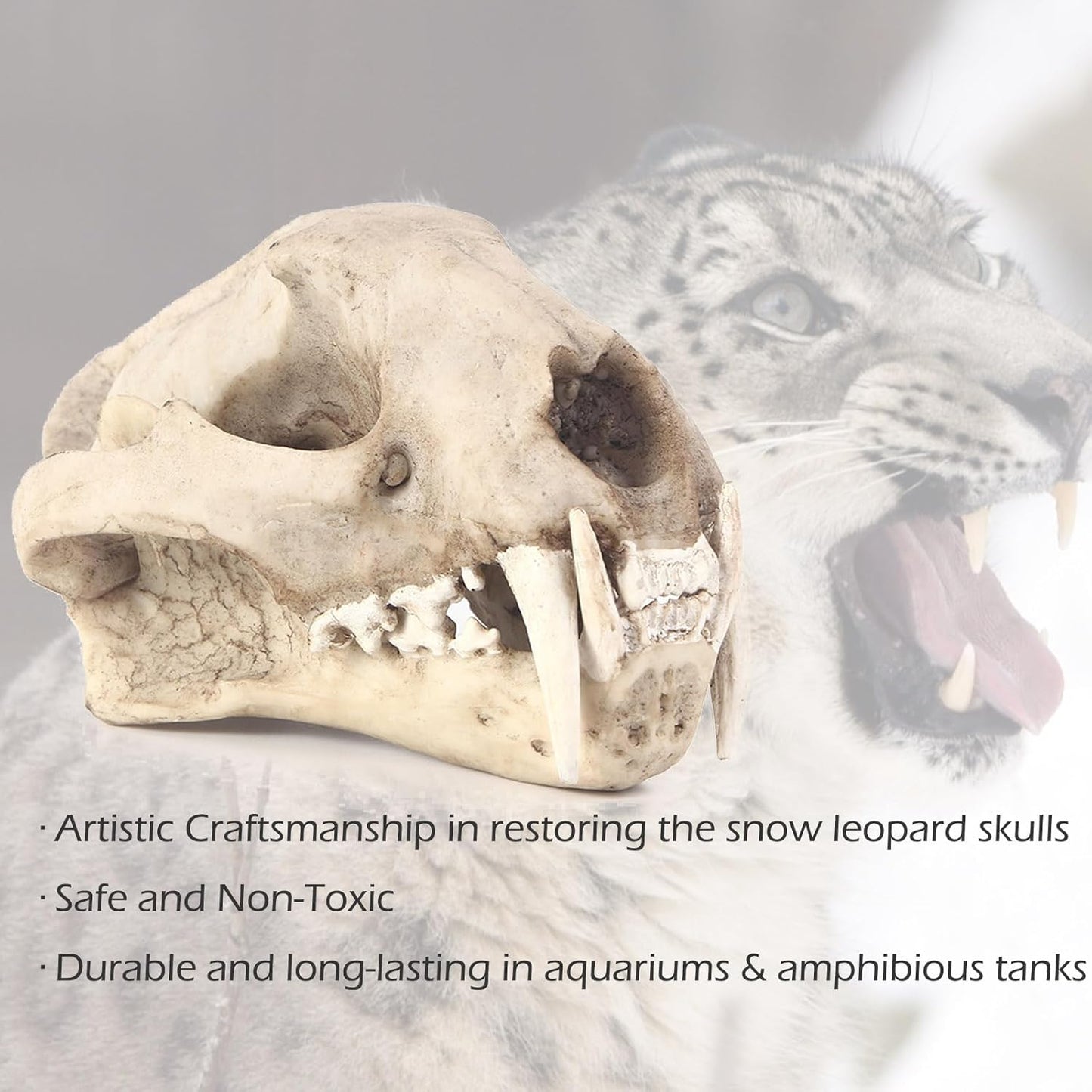 Aquarium Décor Cave Decorations Fish Hideout Betta Tarantula Reptile Snake for Terrarium Ornament Dinosaur Animal Skull Large Bones Halloween