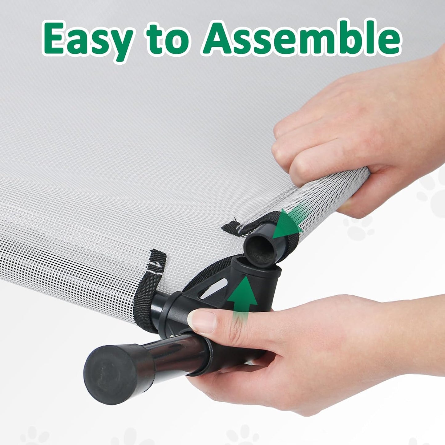 Elevated Dog Cots Beds for Medium Dogs, Raised Dog Camping Bed with Skid-Resistant Feet & Breathable Mesh, Lifted Pet Hammock Bed with Frame, Grey