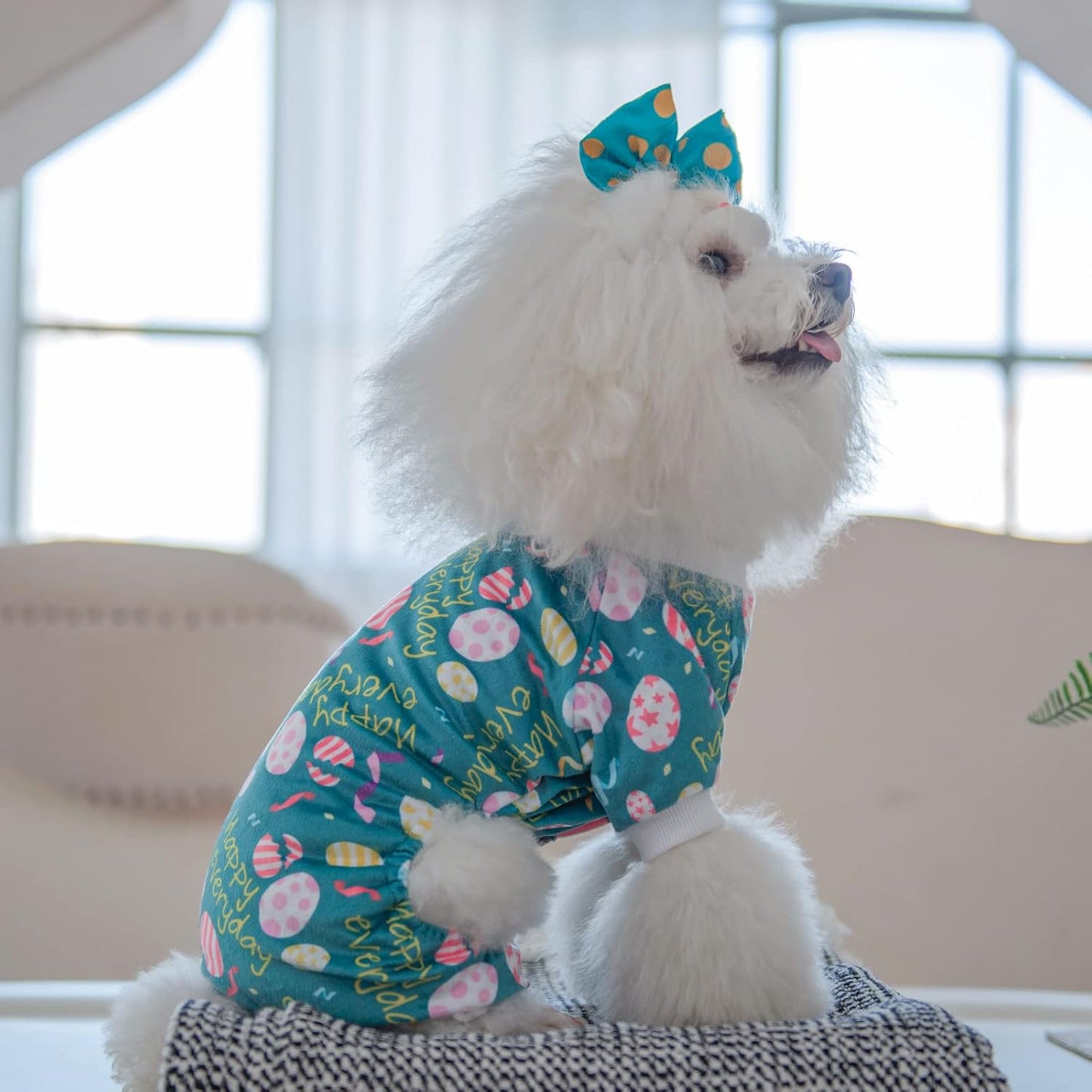 CuteBone Dog Easter Pajamas Puppy Onesies Small Dogs Soft Pjs Coat Cat Apparel Comfy Pet Clothes Outfit Doggie Bodysuit P277L