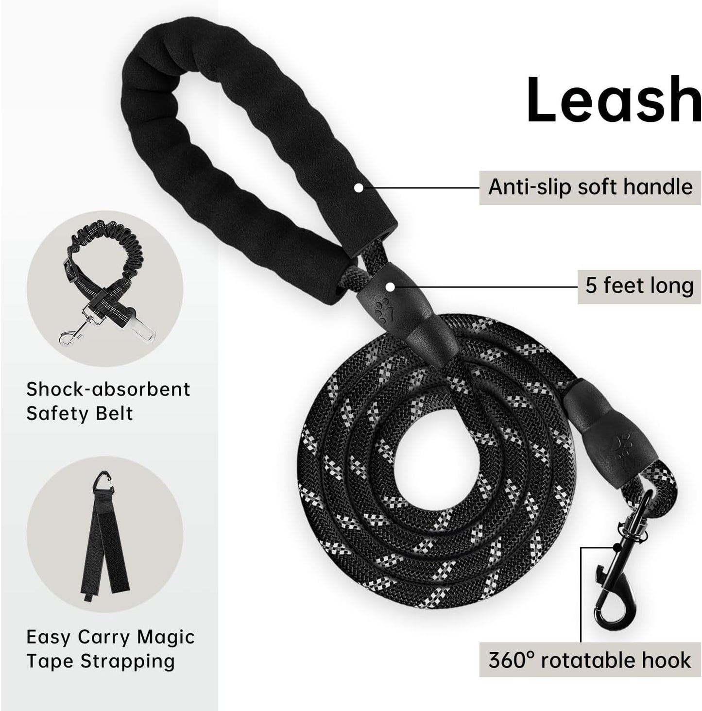 IVY&LANE No Pull Dog Harness with Leash Set, Reflective No Choke Pet Vest,Adjustable Oxford Dog Vest Harness with Easy Control Handle for Small Dogs (Vintage Blue,S)