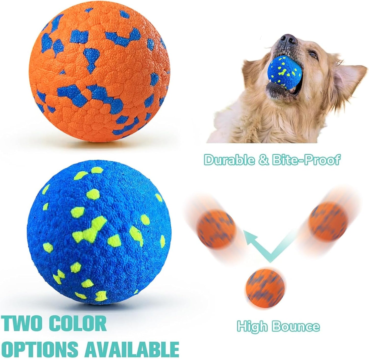 Dog Balls, Chew Toy Tennis for Aggressive Dogs, Interactive Toys for Tossing and Catching, Lightweight Toys That Float on Water, Balls for Large/Medium/Puppies Dogs