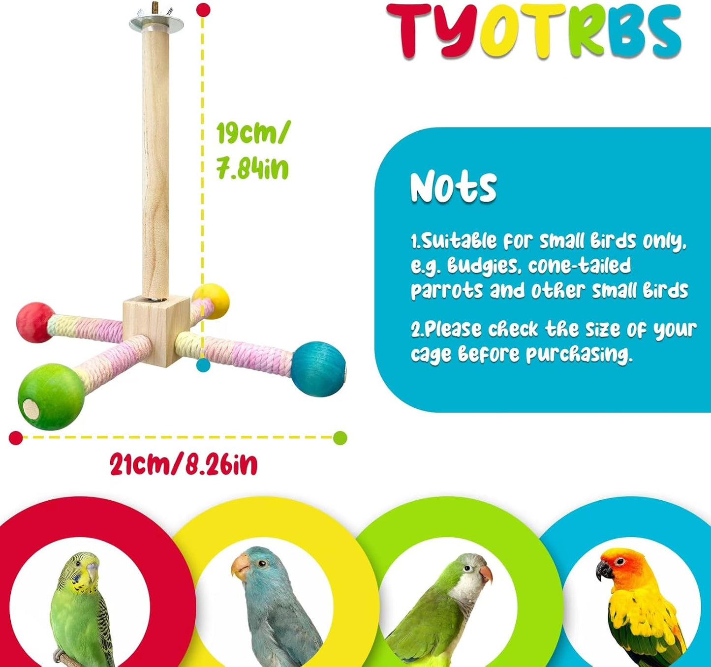 Parakeet Toys, Bird Toy Conure Grass Mat Budgie Shredder Hanging Set Cockatiel Foraging Toys Parrot Climbing WallToy Lovebird Cage Accessories for Small Birds (360 Spinning Toy)