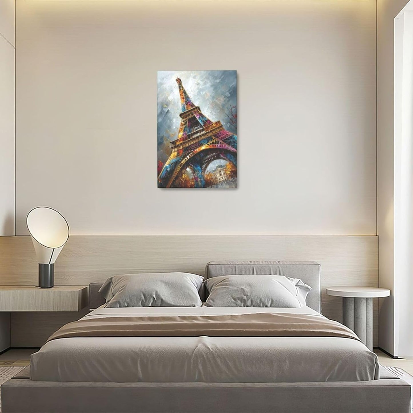 Paris Eiffel Tower Wall Art Paris Architecture Canvas Wall Decor Europe City Eiffel Tower Pictures Painting Print Artwork Framed Decorations Gifts for Living Room Bedroom Office 16"x24"