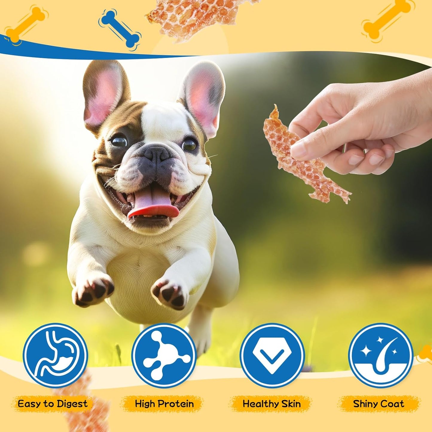 gazeupon Chicken Jerky Dog Treat,Training Treats for Dogs w/Glucosamine Chondroitin, High Protein, Made with Real Chicken