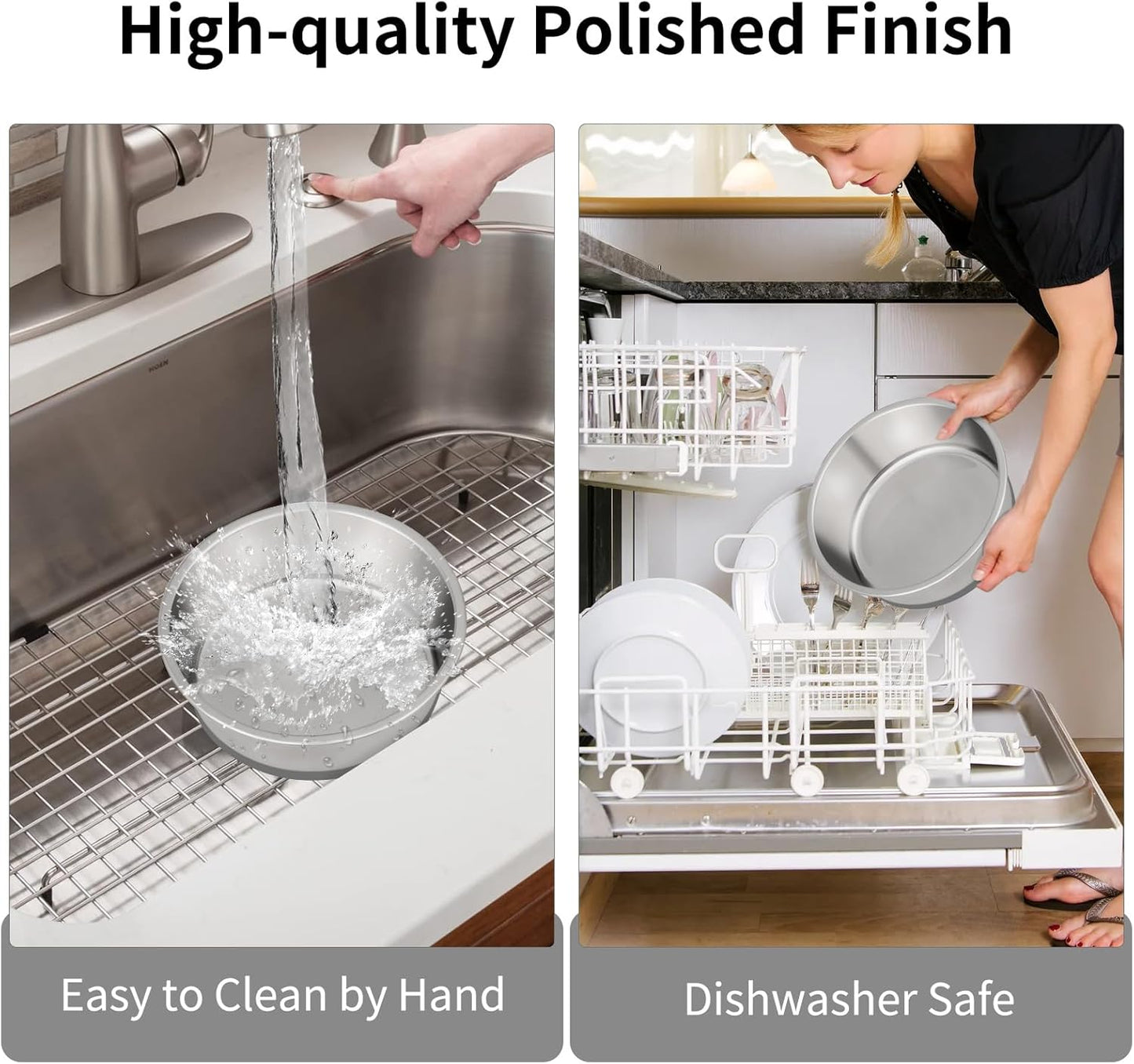 Taglory 4 Cup Stainless Steel Dog Bowls Set of 2 for Food and Water, Silicone Base Anti-Slip, Rust Resistant, Extra Thick Metal Bowls for Small Dogs, 30oz, Gray