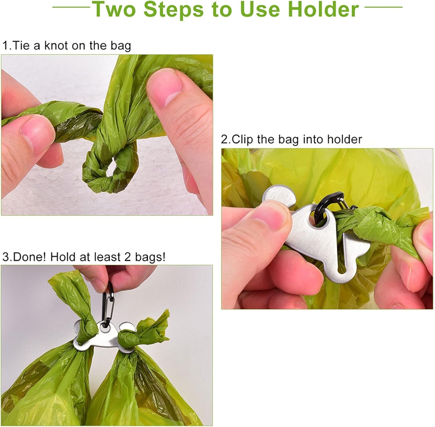 Dog Waste Bag Dispenser Pet Poop Bags Holder for Doggie Waste Bags Dispensers Soft Fabric Zipper Small Doggy Puppy Pouch for Leash Accessory Attachment with Carrier,2PCS Blue&Black