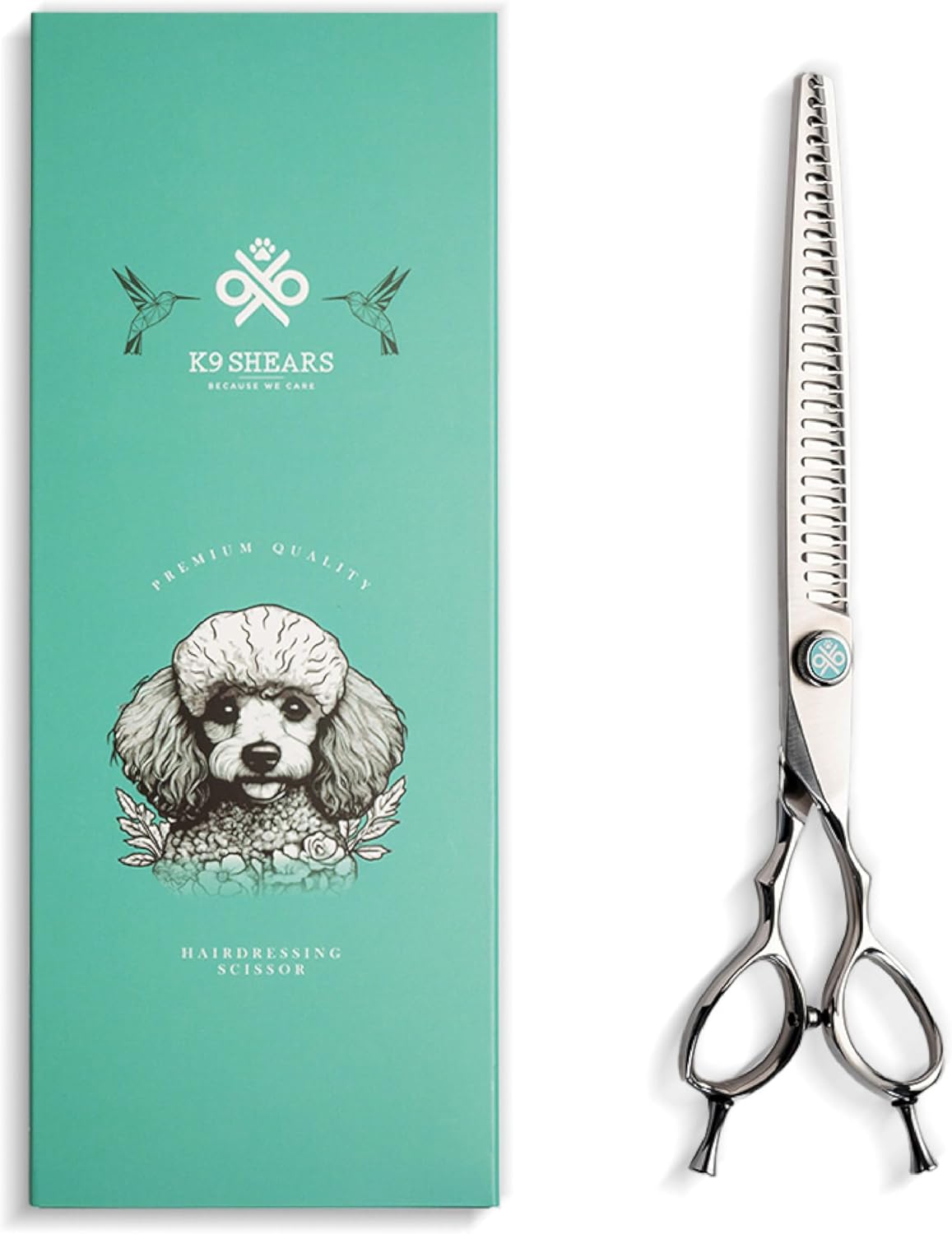 8” Dog Grooming Chunker Scissors – VG10 Japanese Steel Professional Pet Shears for Cats & Dogs | Clean Cut & Precise Trimming | Lightweight, Ergonomic, Handcrafted | Thinning Rate 60-70% | K9 Shears