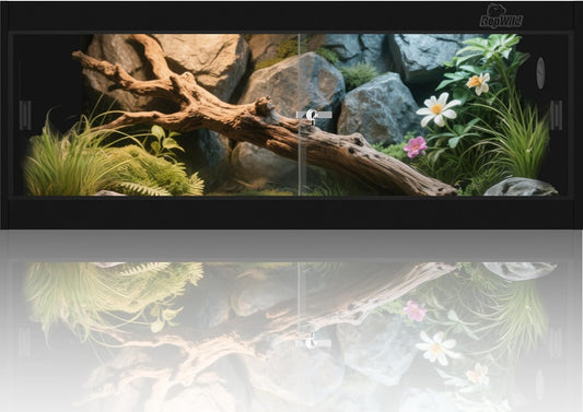 20 Gallon PVC Reptile Enclosure, RepWild 30"x12"x12" Terrarium/Tank with Heavy-Duty Screen Top, Glass Sliding Doors & Lock for Bearded Dragons, Ball Python, Geckos, Lizards