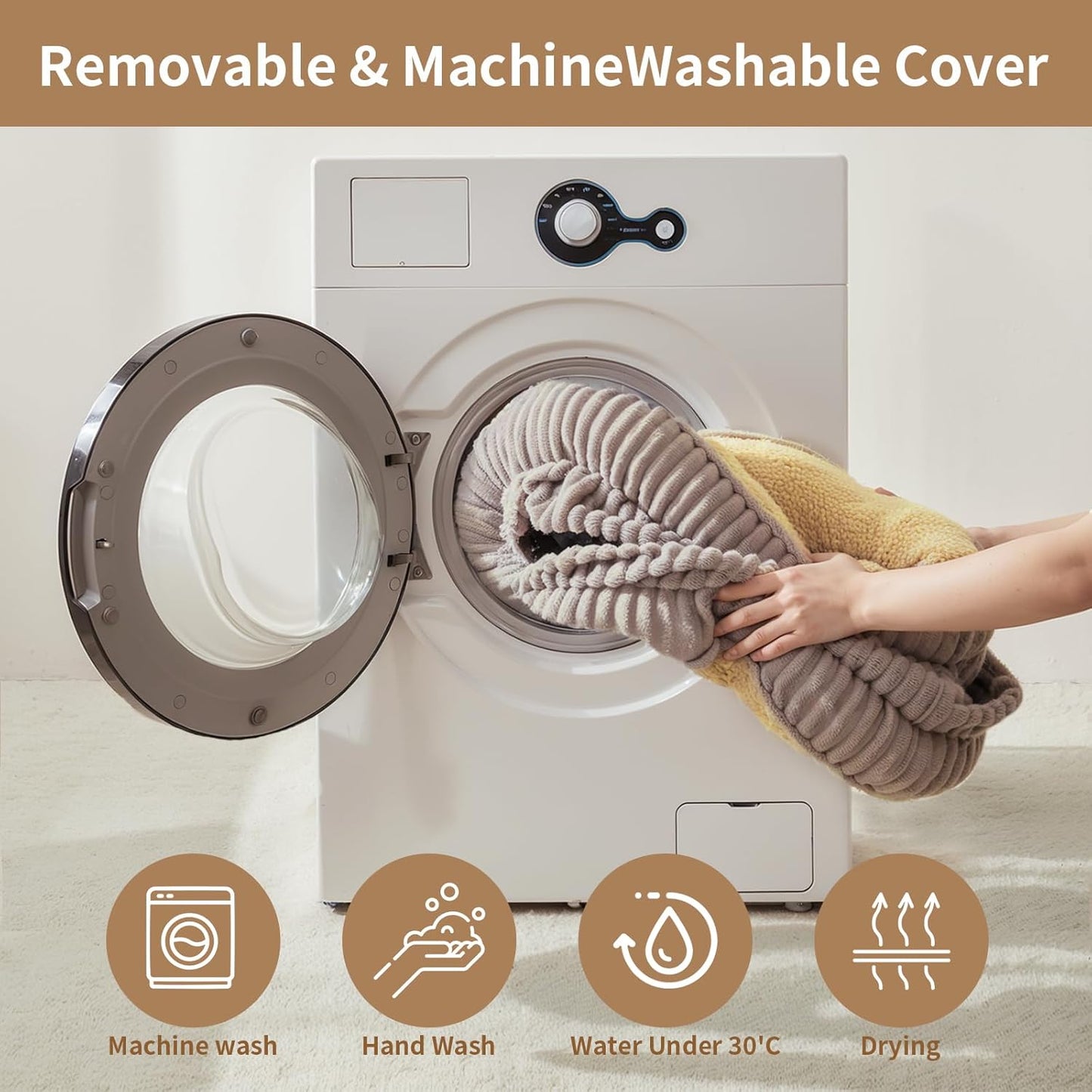 Orthopedic Dog Bed for Extra Large Dogs Breeds, High Density Egg Crate Foam Dog Sofa Beds,Oval Kennel Bed, Pet Couch Bed with Four Sided Bolster, Removable Washable Cover& Non-Slip Bottom