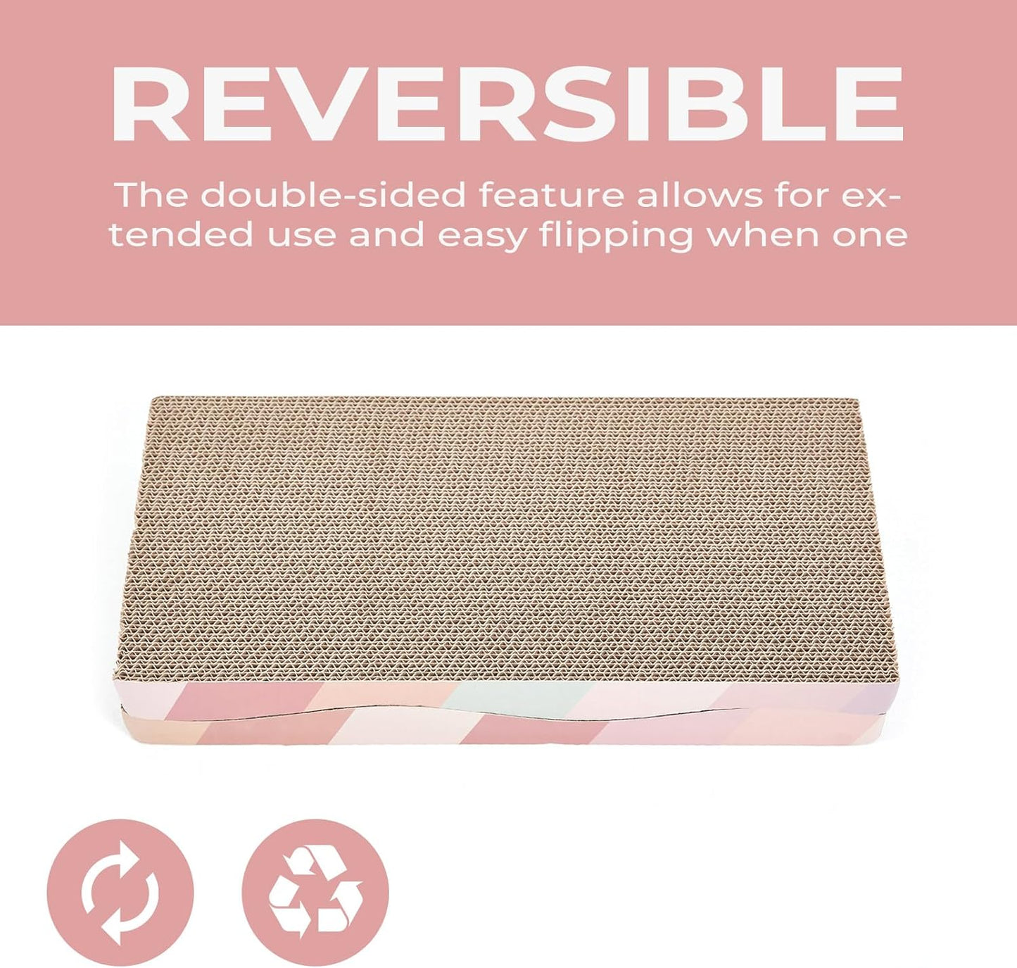 Cat Scratching Pads Cardboard Cat Scratchers for Indoor Cats Reversible Large Wide Corrugated with Catnip and Mini Toy(5pcs)