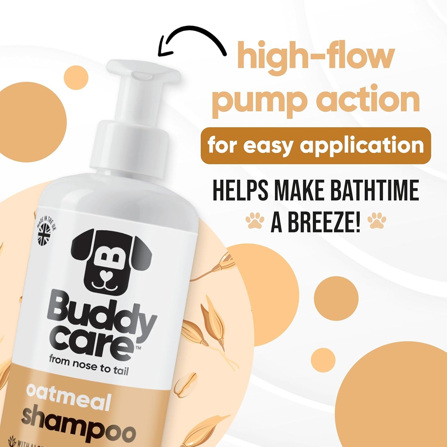 Oatmeal Dog Shampoo for Smelly Dogs (16.90oz) - Hypoallergenic & Itch Relief Formula, Gentle on Sensitive Skin, Includes Dog Shampoo and Conditioner - Essential Dog Grooming Supplies