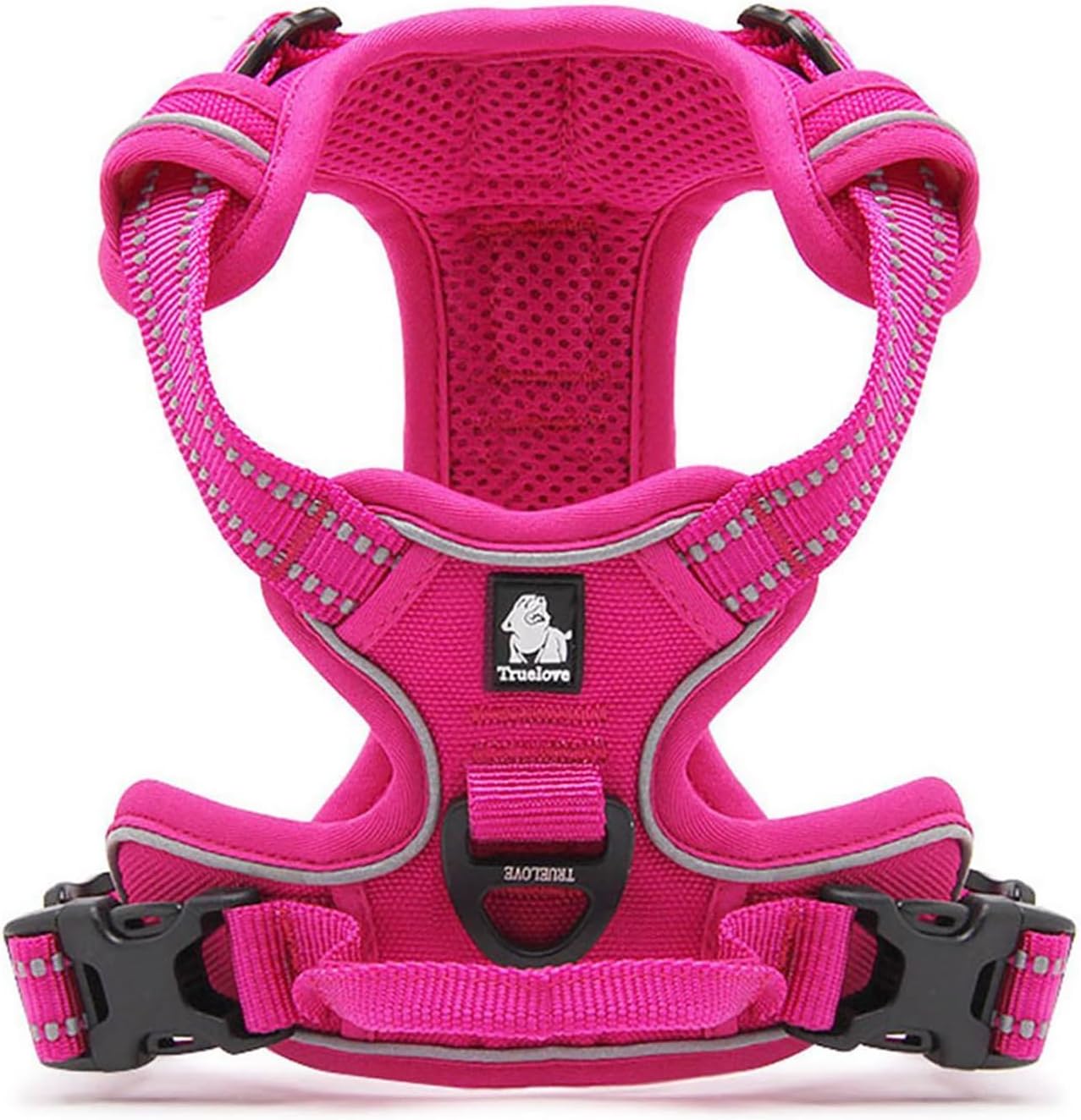 TRUE LOVE Truelove Adjustable No-Pull Dog Harness Reflective Pup Vest Harnesses Comfortable Control Brilliant Colors TLH5651(Fushcia,S)