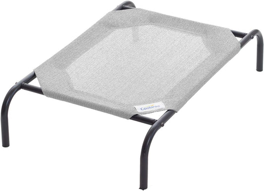 Coolaroo Original Elevated Dog Bed - Breathable Off-The-Ground Pet Bed with Cooling Fabric, Joint Relief & Moisture-Resistant Fabric, 100% Recyclable, Easy Clean, Grey, Small