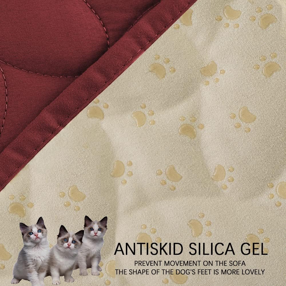 Ameritex Pet Bed Cover Dog Bed Blanket for Sofa and Furniture Waterproof New Pattern Design (52x82 Inch, Burgundy)