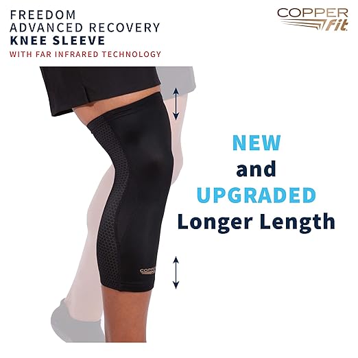 Copper Fit Recovery Knee Compression Sleeve - Breathable, Second Skin Feel - Arthritis, Joint Pain, Circulation - For Men and Women (Small)