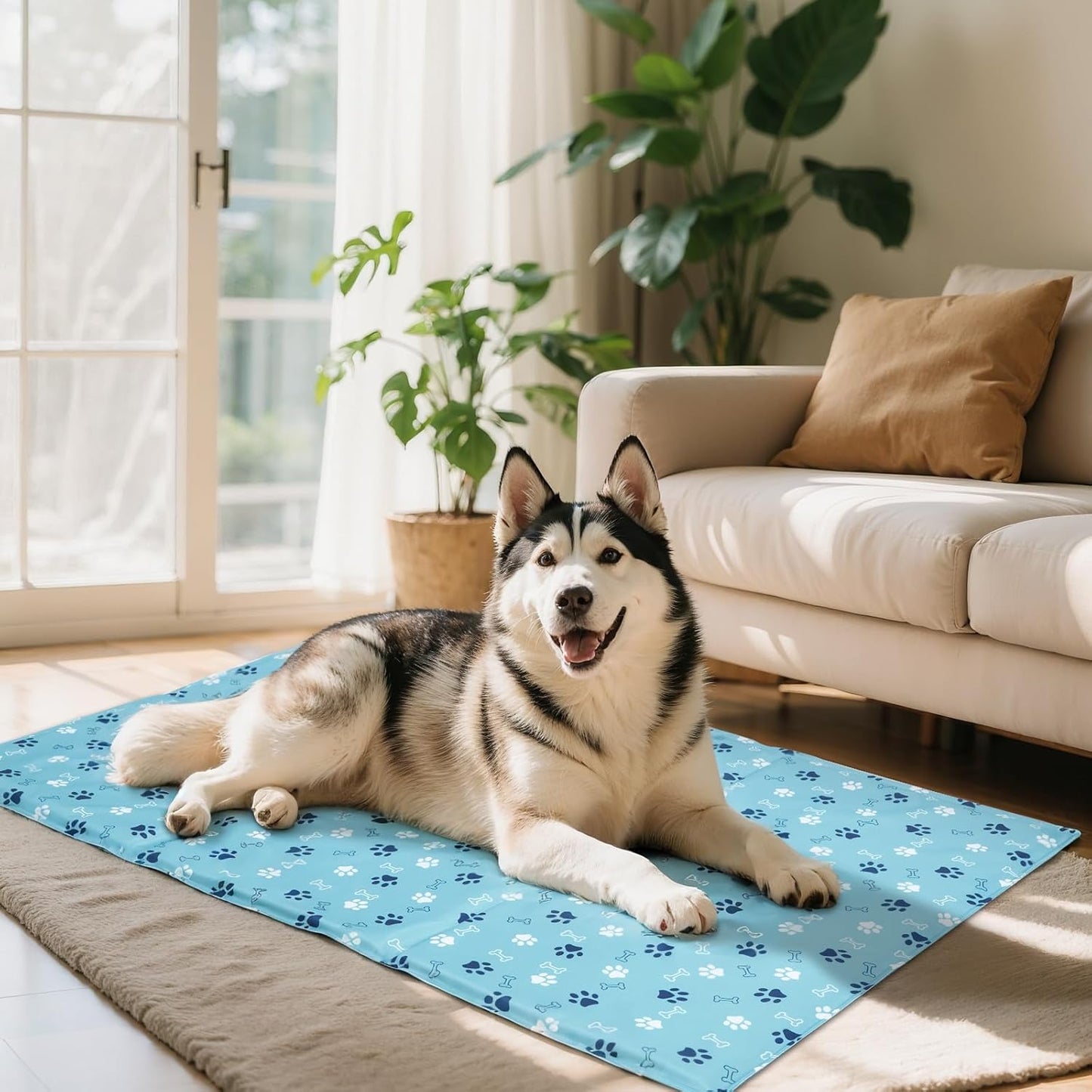 Ownpets Dog Cooling Mat, X-Large 43 x 27 Inch Thick and Waterproof Cooling Pad for Summer, Water-Filled Pet Mat for Large Dogs, Leakproof Design for Crate, Bed, Sofa, Floor and Car Seat