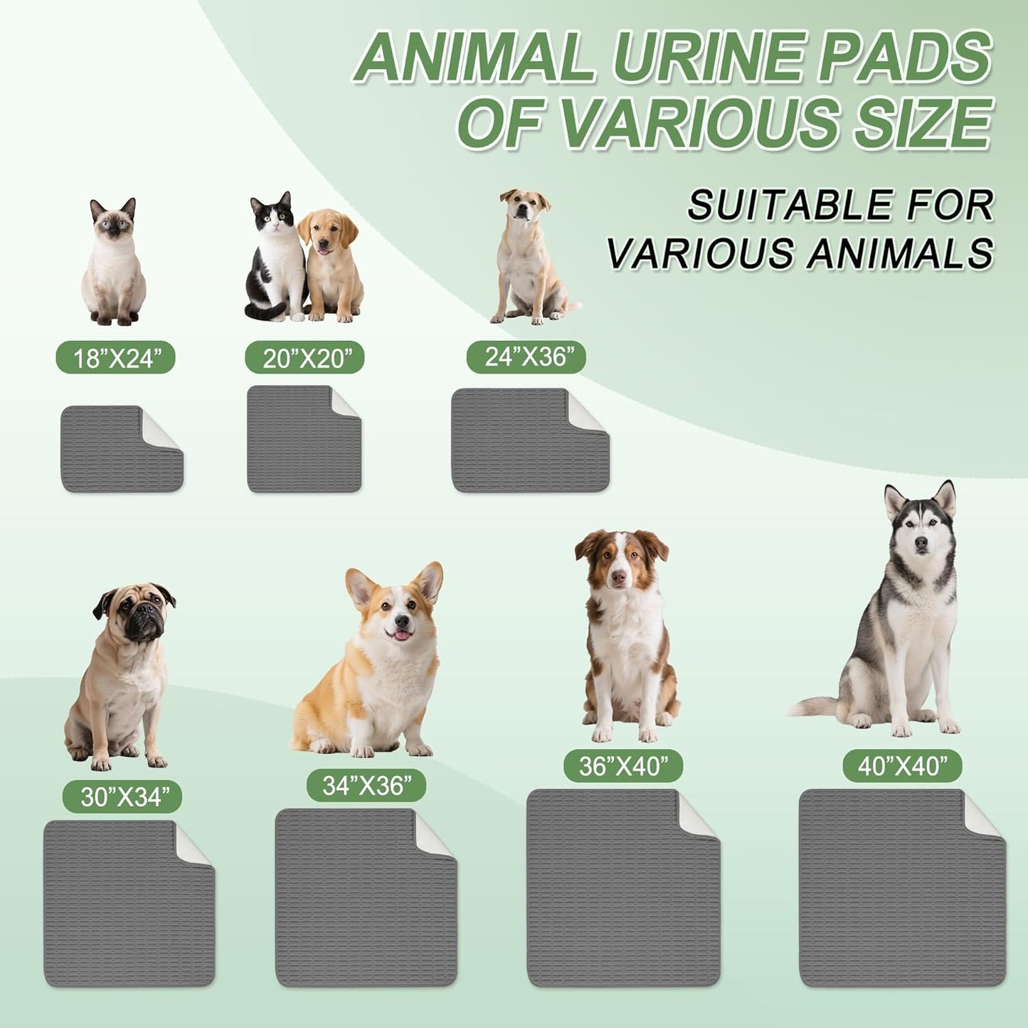 Washable Pee Pads for Dogs, Reusable Puppy Pads Dog Pads, Non-Slip Dog Pee Pads, Leak-Proof Pet Pee Pads Wee Wee Pads for Dogs. (Dark Grey, 18"x24"(Pack of 2))