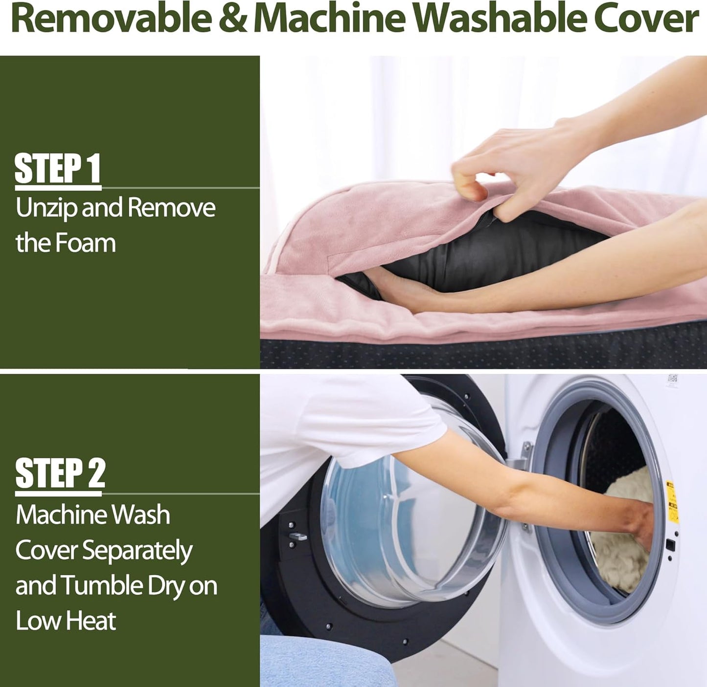 XXL Dog Bed with Bolsters, Orthopedic Dog Beds for Extra Large Dogs, Waterproof Dogs Beds XLarge with Removable Washable Cover, Nonskid Bottom (XX-Large,Pink)