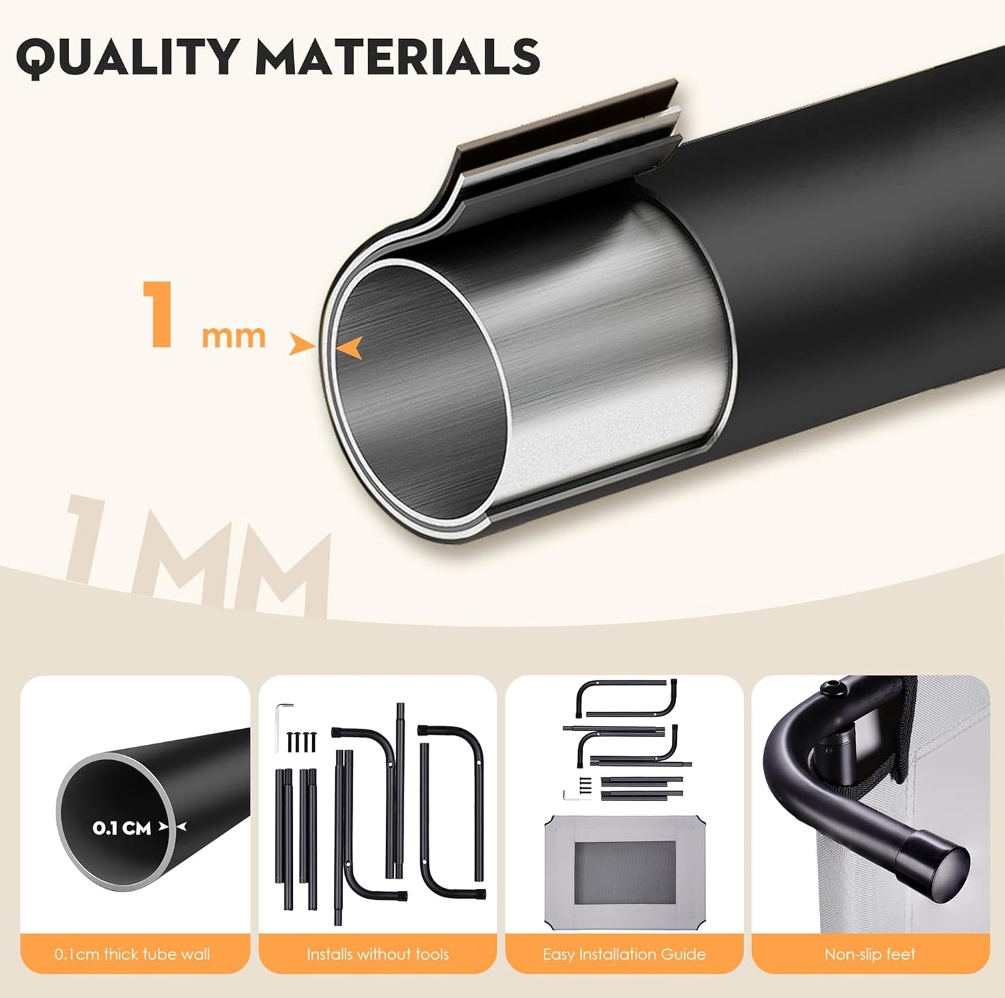 Elevated Dog Bed Raised Dog Bed Outdoor for Large Medium Size Dogs Place Bed Easy Clean Breathable, Comfortable,Rugged Durable Raised Pet Bed Up to 130 lbs,42in