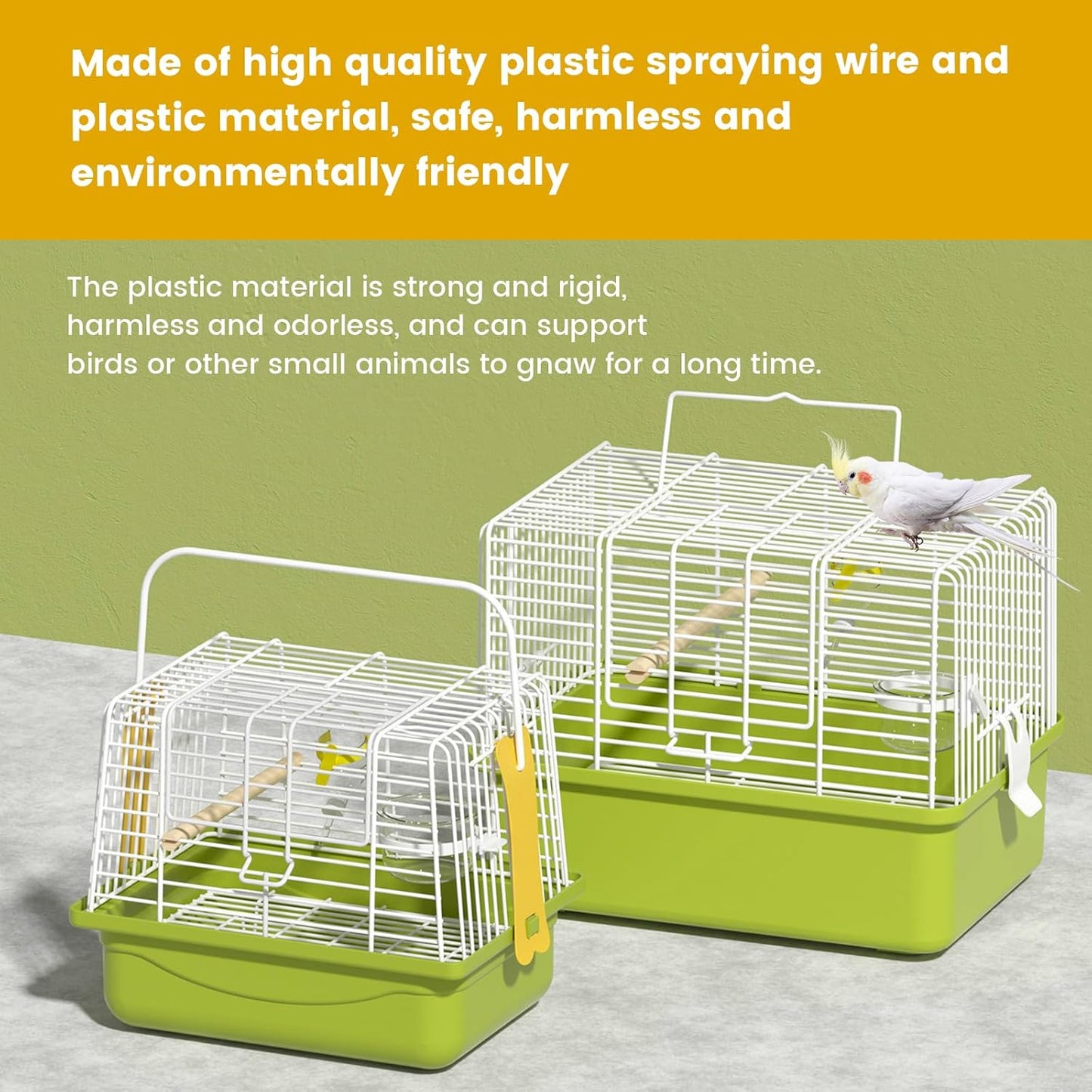 BAGHBPM Small Bird cage,Travel Cage for Birds and Small Animals, Parakeet cage,Bird Carrier Travel cage,Bird Travel cage, jaulas para pájaros,Green,(Size:S,M,L) (M)