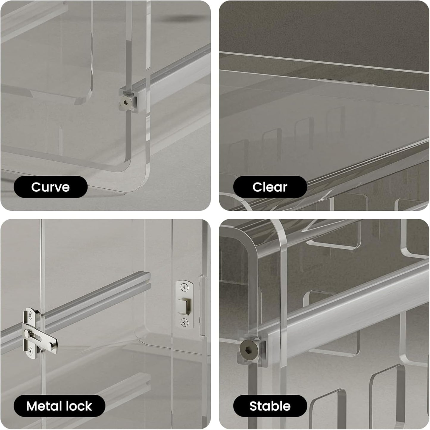 Sumerflos Clear Acrylic Dog Crate - Modern Dog Kennel Furniture, Indoor End Table Dog Crate Lockable Ventilated for Most Small Dog Cat Pet, 24.05" L x 17.99" W x 20" H