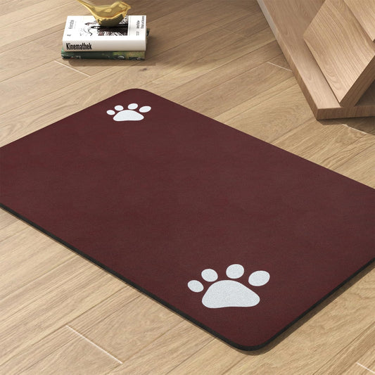 Pet Feeding Mat-Absorbent Dog Mat for Food and Water Bowl-No Stains Quick Dry Water Dispenser Mat-Dog Accessories Pet Supplies-Bowl for Messy Drinkers（RED,16"x24"