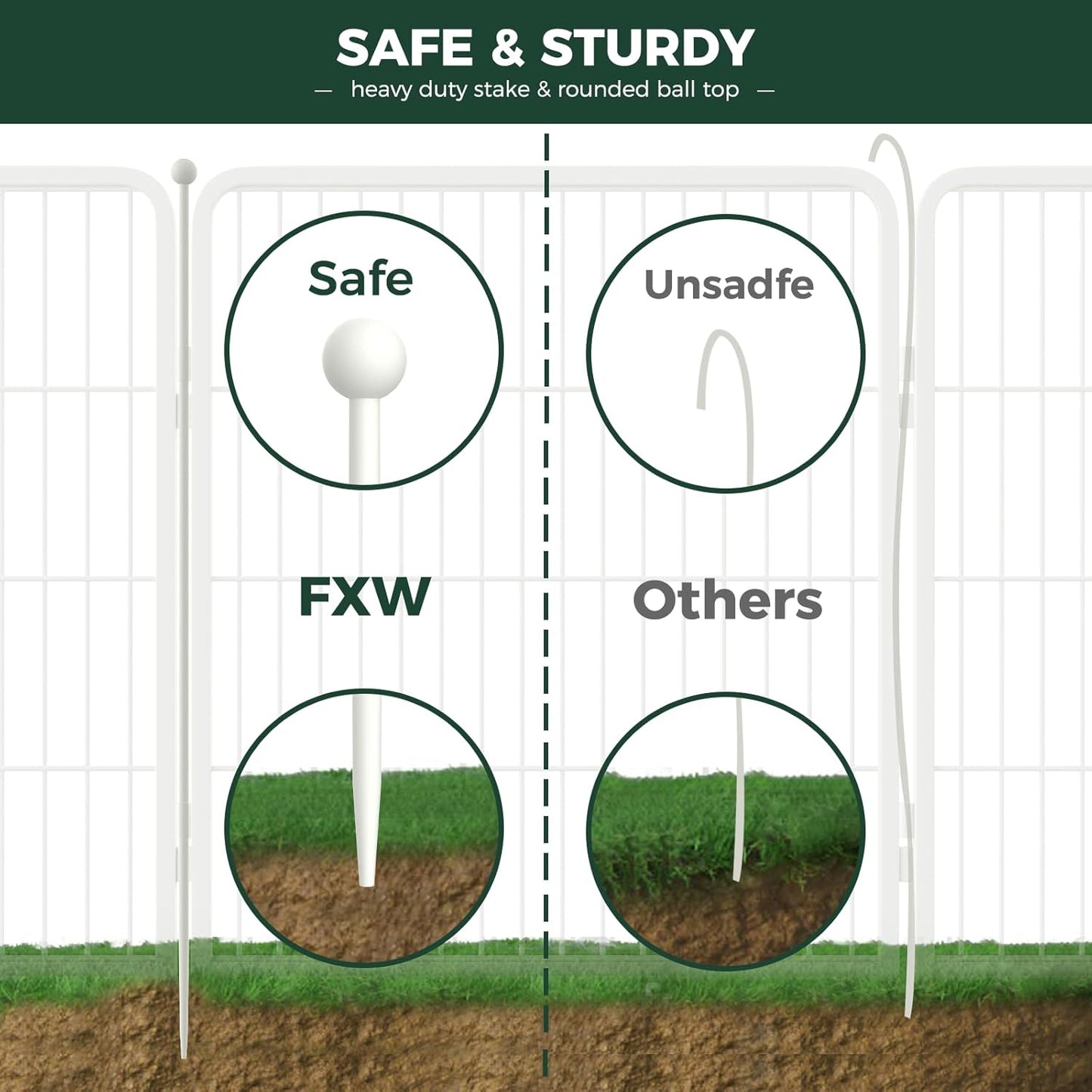 FXW Rollick Unleashed Dog Playpen for Indoor, Yard, RV Camping, 32 inch 16 Panels for Medium and Large Dogs, White│Patented
