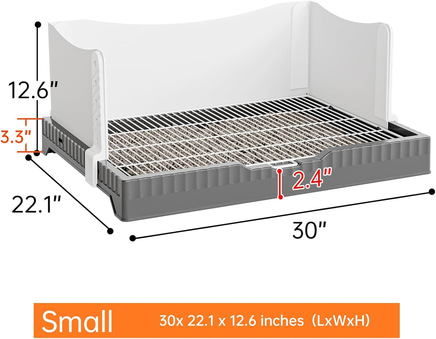 Oneluck Dog Litter Box with High Walls,30" x 22" Indoor Puppy Pee Pad Holder,Protection Wall Every Side for No Leak, Spill, Accident,Ideal for Medium Dog